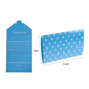 Convites de aniversário elegantes: Pacote inclui 6 cartões de convite com um design elegante de poá em um encantador tom de azul claro. Perfeito para todas as idades e gêneros.Embalagem econômica: Cada pacote vem com seis convites