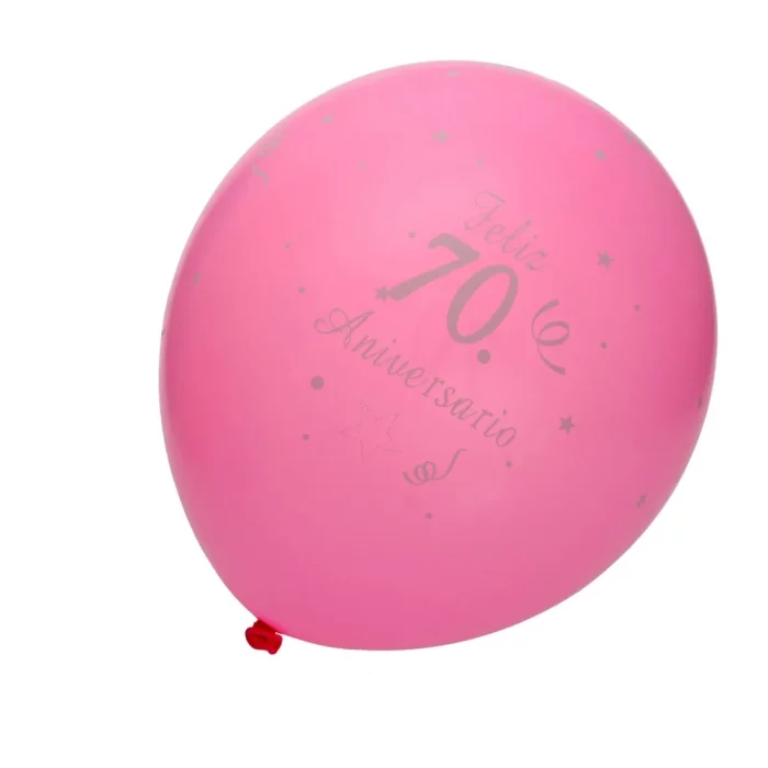 Balão vibrante e colorido para comemorações de 70º aniversário.Pacote econômico de 5 unidades para enfeitar a sua festa.Cada balão tem 30cm de diâmetro quando totalmente inflado. Balões vibrantes e coloridos para comemorações de 70º aniversário