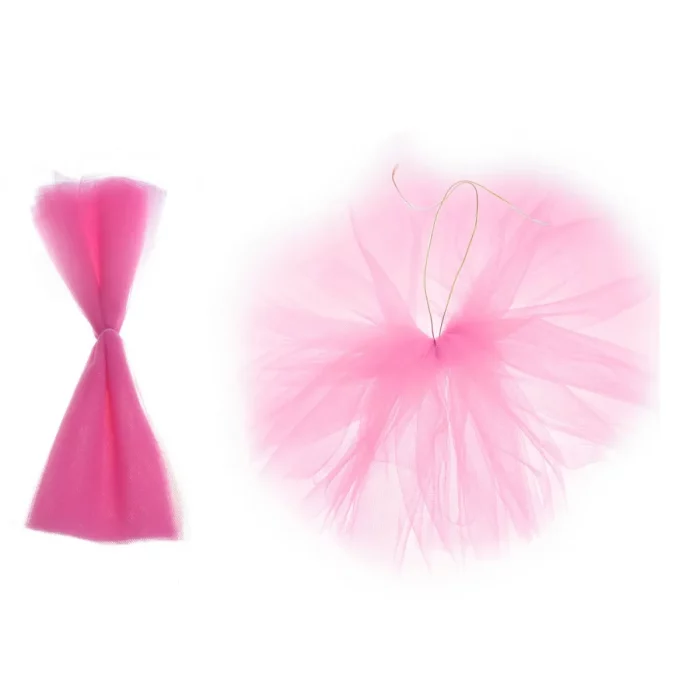 Bola de flores de tule rosa vermelha