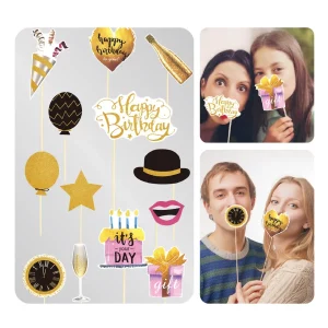 Eleve suas fotos para o próximo nível com este kit de adereços para foto ADERECO PHOTOBOOTH. Composto por 13 unidades