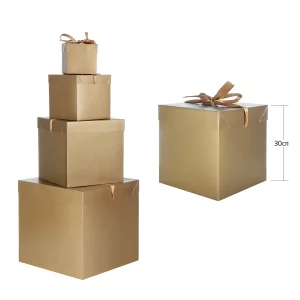 Caixa de presente dourada premium de 30cm
