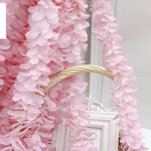 Flores decorativas em tom rosa