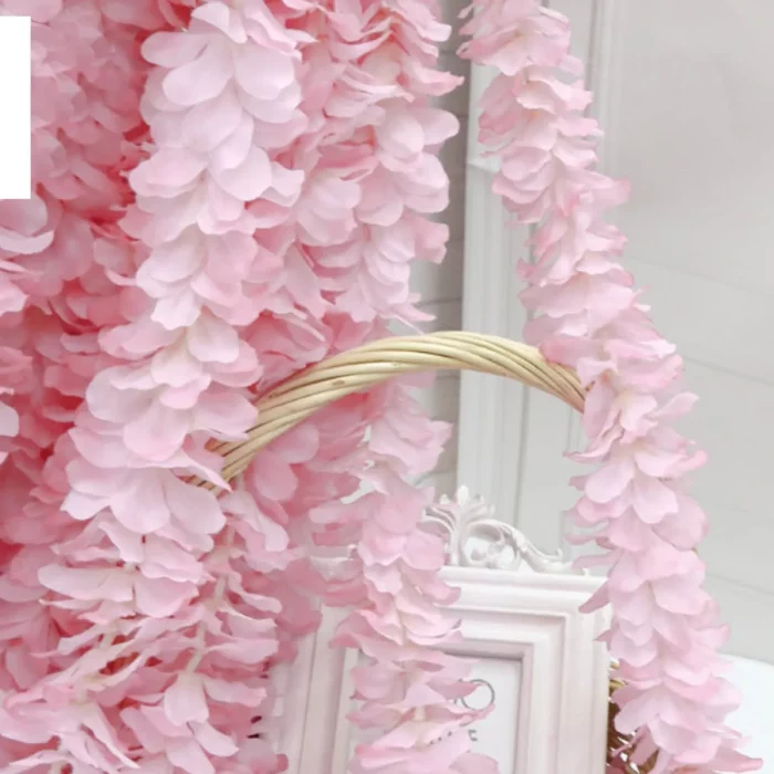 Flores decorativas em tom rosa