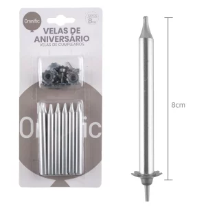 Velas de 7.9cm douradas de alta qualidade perfeitas para aniversários e ocasiões especiais.Pacote de 6