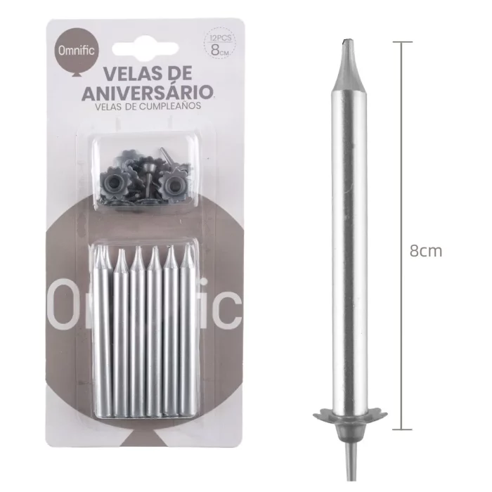 Velas de 7.9cm douradas de alta qualidade perfeitas para aniversários e ocasiões especiais.Pacote de 6