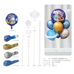 Este kit contém 8 balões coloridos