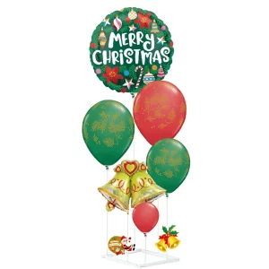 Kit com 6 balões festivos decorados com temática natalina