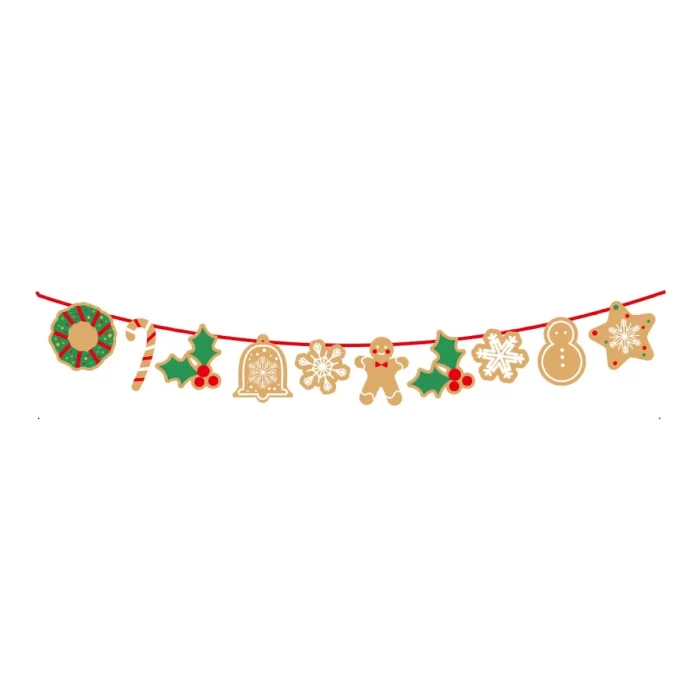Decore sua casa com esta linda grinalda de bandeiras de Natal. Feita com materiais de alta qualidade