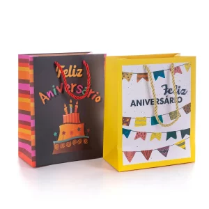 Saco de presente de tamanho médio ideal para todas as suas necessidades de aniversário.Tamanho prático de 32.0cm x 12.5cm