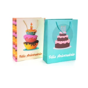 Saco de presente tamanho pequeno com dimensões de 23.0cm x 10.0cm