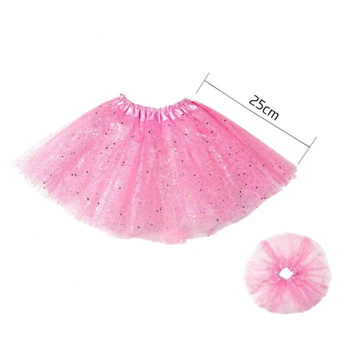 Saia de Tutu Rosa de três camadas