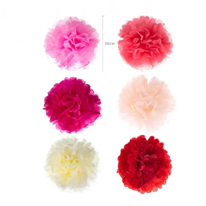 Pompons de papel de 12 polegadas proporcionam um visual festivo;Pack vem com uma unidade