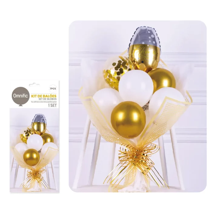 Ótimo para ocasiões especiais: Este incrível Kit de Balões de Aniversário é perfeito para adicionar um toque de classe e elegância a qualquer celebração. Vem em uma embalagem de 7
