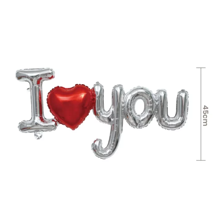 Balão de mylar de alta qualidade com formato 'I Love You' para uma decoração atraente 2. Design dourado brilhante para adicionar um toque de elegância a qualquer festa ou celebração