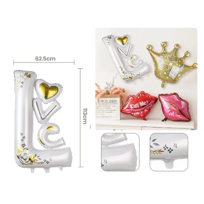 Balão de Mylar perfeito para celebrações de Dia dos Namorados e Casamentos;Medindo 62.5cm