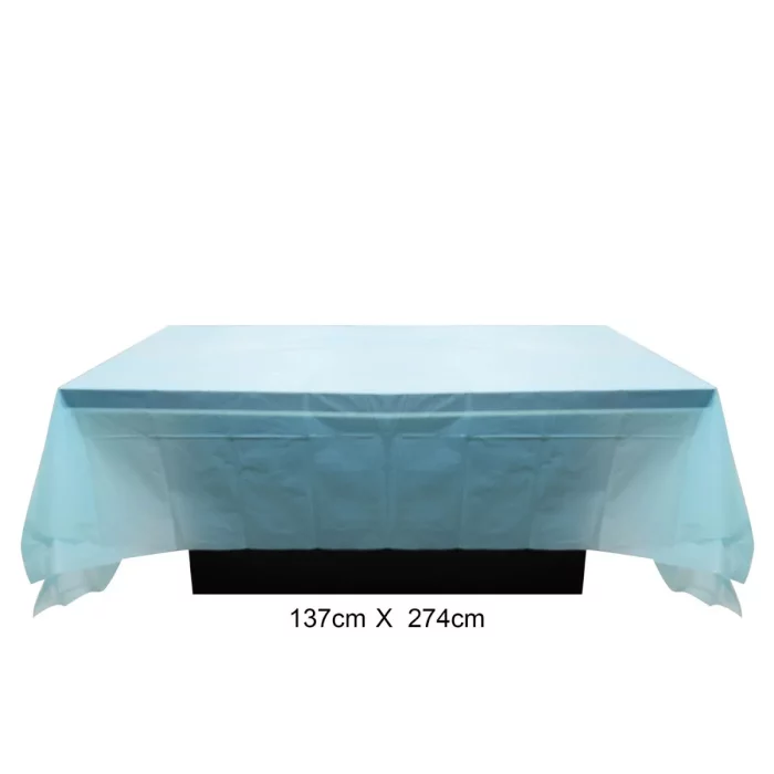 Toalha de mesa de plástico resistente em azul vibrante