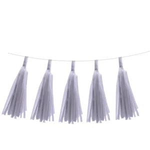 Conjunto de 5 borlas de festa em branco