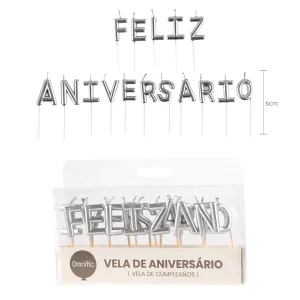Velas de aniversário prateadas de alta qualidade
