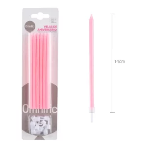 Kit de velas de aniversário rosa: Este pacote contém 12 peças de velas de aniversário rosa elegantes e de alta qualidade. de 11.6cm.Projeto encantador e vibrante: As velas rosa brilhantes adicionam um toque de alegria e cor a qualquer festa de aniversário. Essas velas são perfeitas para criar uma atmosfera mágica e festiva.Durável e seguro: Feito de cera de alta qualidade