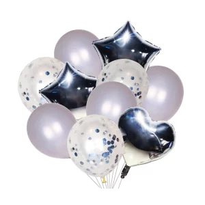 Este kit de balões decorativos consiste em 10 peças de balões prateados majestosos de 12 polegadas.Fácil de inflar e perfeito para qualquer festa ou evento especial. Kit de Balões Decorativos. Imprima elegância em sua festa com nossos balões prateados de 12 polegadas.