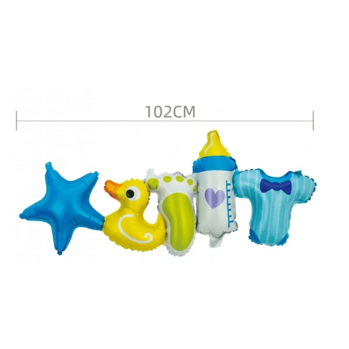 Este Kit Grinalda de Balões de Alumínio perfeitamente colorido é ideal para celebrações de festas para meninos