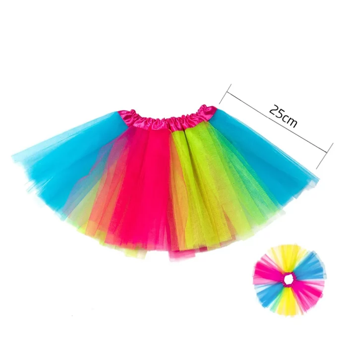 Saia de tutu multicor de 25cm
