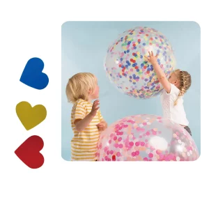 Estes confetes coloridos são perfeitos para todas as suas celebrações de aniversário. Podem ser colocados dentro de balões de alumínio