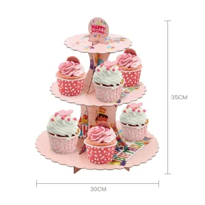 Desfrute de uma exibição elegante e atraente com nosso Suporte de Cupcakes Rosa em Forma de Balões