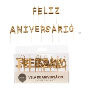 Vela de aniversário dourada elegante para tornar a festa mais brilhante e luxuosa.Este pacote contém uma vela de aniversário de 6