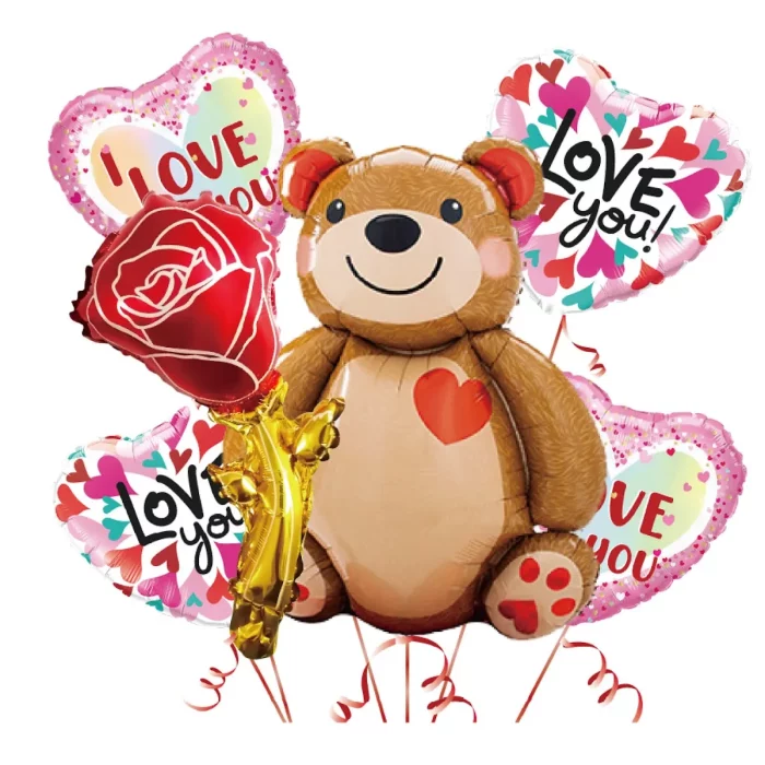 Kit contém 6 balões em formato de 'EU TE AMO';Ideal para celebrações de Dia dos Namorados;Padrão de 'love you' em cada balão;Balões versáteis adequados para diferentes tipos de festas e eventos Impressione sua cara metade com nosso Kit de 6 Balões para Dia dos Namorados