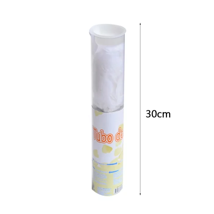 Canhão de confetti para aniversário: Nosso canhão de confetti de 30cm é a escolha perfeita para dar aquele toque especial à sua festa de aniversário.Design atraente: O cano transparente permite que você veja os lindos pétalas de rosa branca dentro