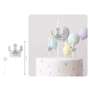 Vela de aniversário prateada