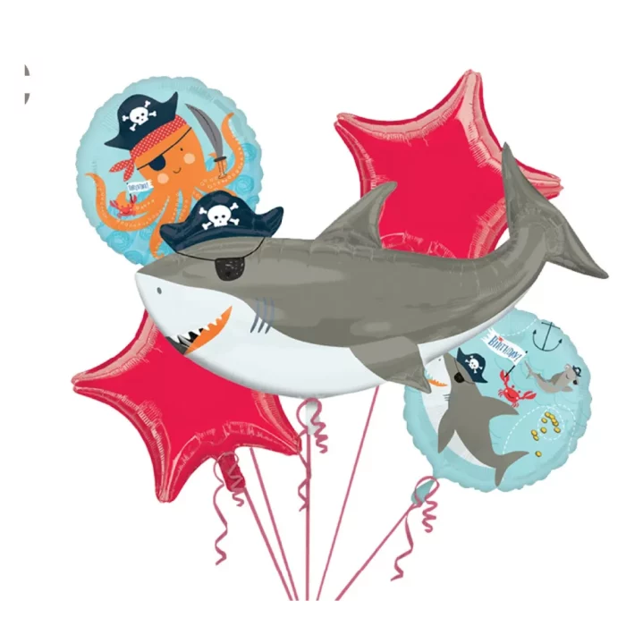 Conjunto abrangente: Nossa oferta inclui um pacote de 5 balões de mylar de alta qualidade com padrão de tubarão.Design atraente: O padrão de tubarão vívido nos balões torna-os uma decoração perfeita para todas as festas temáticas oceânicas ou tubarão. Kit de Balões Mylar Tubarão
