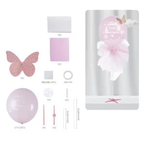 Este kit de balões rosa é perfeito para adicionar um toque festivo a qualquer celebração de aniversário.O kit vem com um suporte