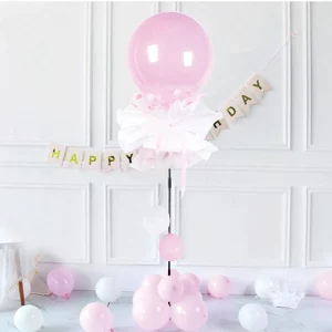 Kit de balões rosa em estilo europeu perfeito para aniversário ou qualquer comemoração.Cada pacote contém um kit de balões rosa de aproximadamente 1.8m.Balões com acabamento matte proporcionam uma aparência elegante e sofisticada.Fácil de montar
