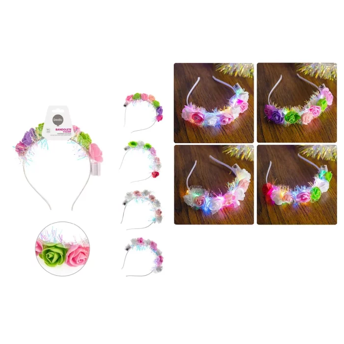 Atraente LED Flower Crown Hair Band: Esta bandolete apresenta flores delicadas e luzes LED multicoloridas para adicionar um brilho festivo ao seu visual. Perfeito para festas ou ocasiões especiais.Único e de alta qualidade: Feito com atenção aos detalhes