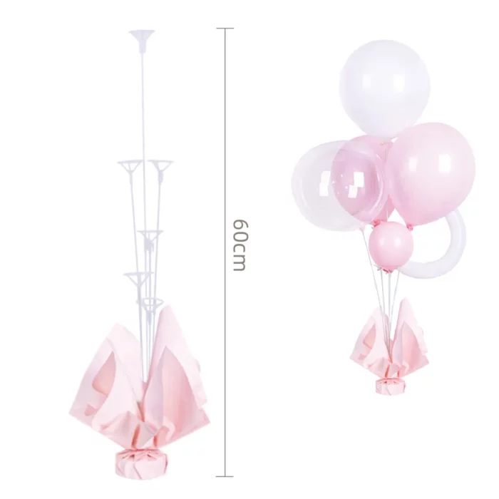 Suporte robusto para balões em rosa pastel