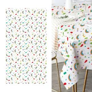 Esta toalha de mesa de aniversário é feita de papel de alta qualidade