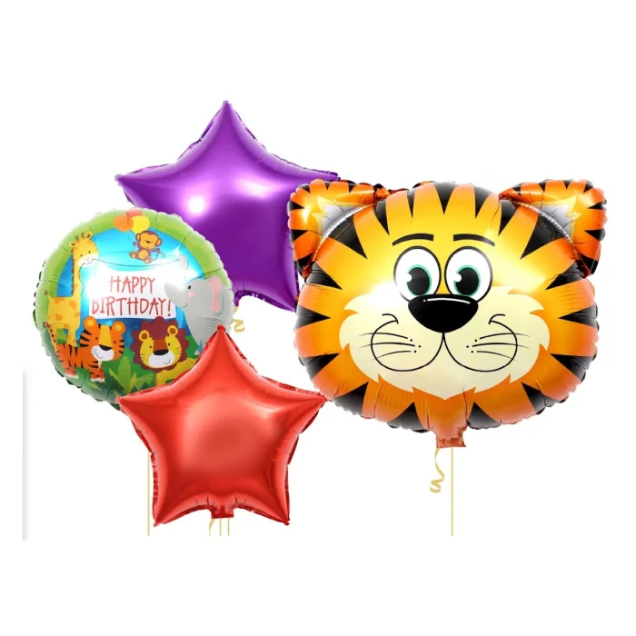 Divirta-se com este kit de balões de tigre que contém 21 unidades. Perfeito para festas e decorações temáticas.