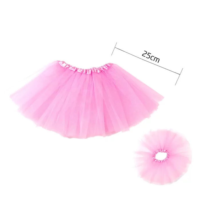 Saia de tutu rosa encantadora de 25cm