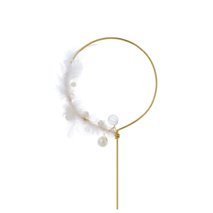 Design elegante: Topo de bolo em ouro rosa com design de pérolas