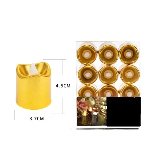 Estas Velas Elétricas Douradas são ideais para criar uma atmosfera festiva e elegante. Com um design em ondas e um acabamento dourado