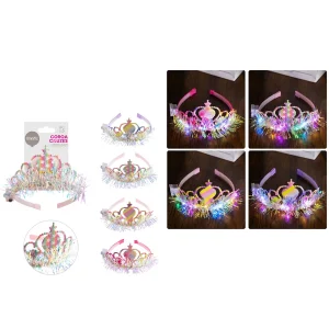 Esta coroa brilhante com luzes LED coloridas transforma qualquer festa em uma celebração impressionante. Adequada tanto para crianças quanto para adultos;O pack contém uma coroa