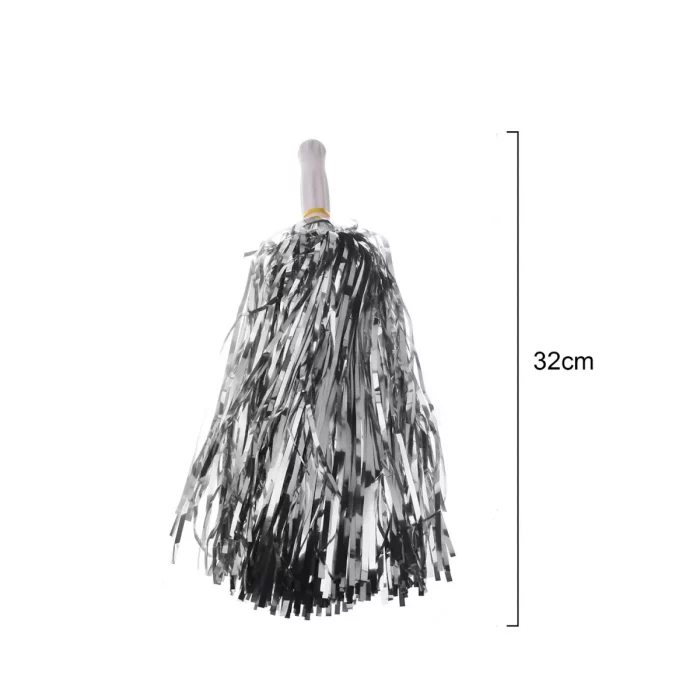 Pompons de claque prateado luxuosos e de alta qualidade. À venda individualmente para adaptar às necessidades específicas do seu evento.Cor prateada vibrante e brilhante que acrescenta um toque de elegância. Perfeito para qualquer festa
