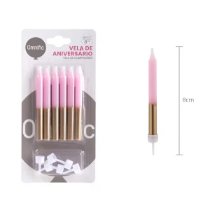 Pacote com 6 velas de aniversário vibrantes e coloridas