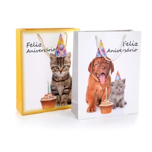 - Saco de presente de aniversário durável e elegante
