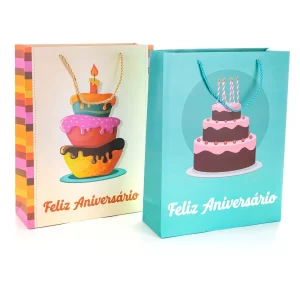 Este saco de presente de tamanho grande (42*32*11.5cm) é ideal para todos os tipos de presentes de aniversário.Sua qualidade robusta e duradoura faz deste saco um recurso essencial para todas as celebrações de aniversário. Um saco de presente de aniversário grande e elegante
