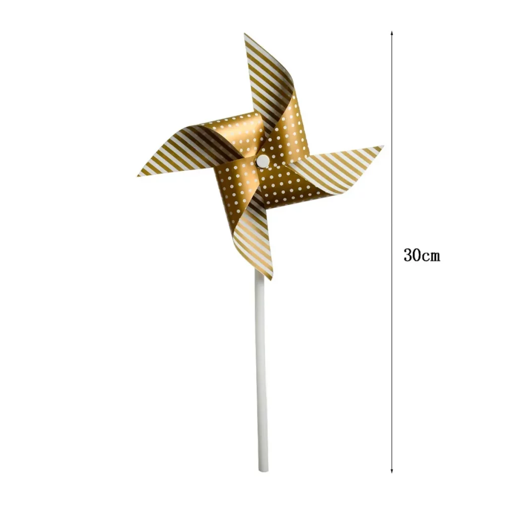 Decoração com Glamour: Esses moinhos de vento dourados adicionam um toque de glamour a qualquer decoração de aniversário.Pacote Rentável: Cada pacote contém 3 moinhos de vento