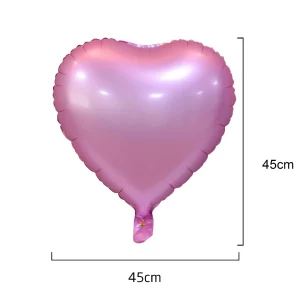 Balão de alumínio de alta qualidade em forma de coração de 18'.Design glamouroso de cor rosa