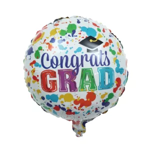 Perfeito para celebrações de graduação;Tamanho de 45cm ideal para decorações;Design de balão mylar para alta durabilidade;Embalagem contém 1 unidade;Forma circular combina com todos os temas de festa. Adicione um charme especial à sua celebração de graduação com este Balão Mylar Circular. Ideal para todas as festas temáticas de graduação.